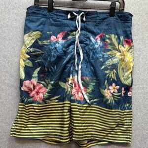 Speedo Mens Swim Trunks Shorts Beach Tropical Flower L